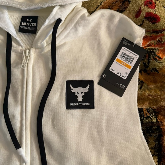 Under Armour Project Rock Mens Full Zip Hoodie Sleeveless Jacket NWT Sz Various - Picture 10 of 12